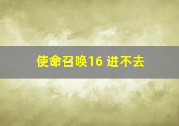 使命召唤16 进不去